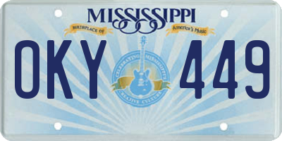 MS license plate OKY449