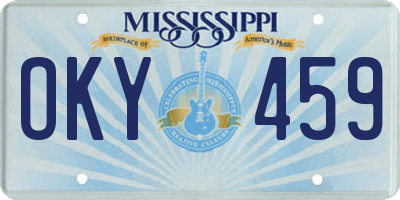 MS license plate OKY459