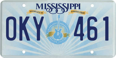 MS license plate OKY461