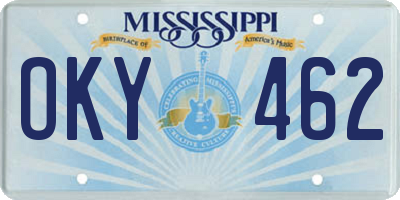 MS license plate OKY462