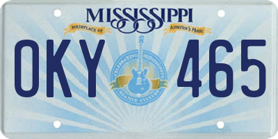 MS license plate OKY465