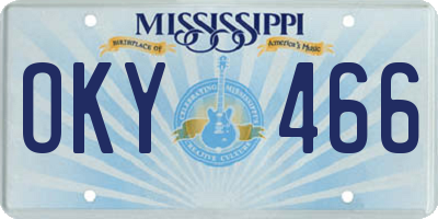 MS license plate OKY466