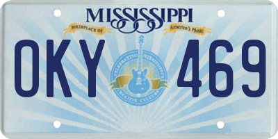 MS license plate OKY469