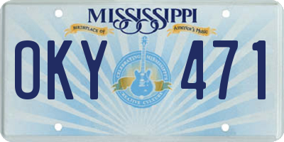 MS license plate OKY471