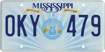 MS license plate OKY479