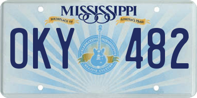 MS license plate OKY482
