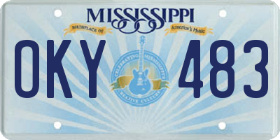 MS license plate OKY483