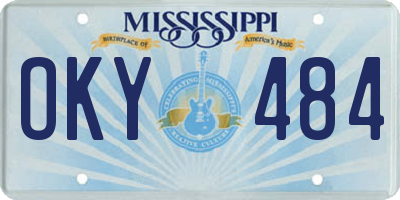 MS license plate OKY484