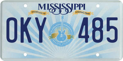 MS license plate OKY485