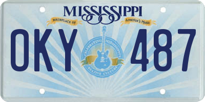 MS license plate OKY487