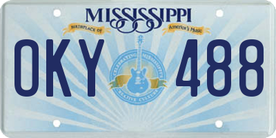 MS license plate OKY488