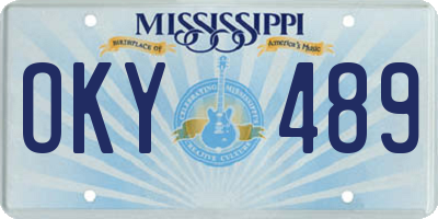 MS license plate OKY489