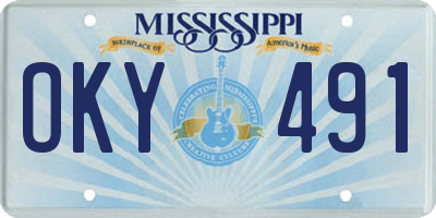 MS license plate OKY491