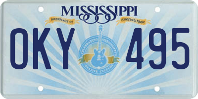 MS license plate OKY495