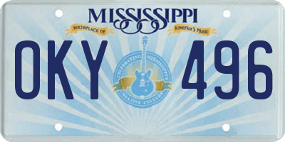 MS license plate OKY496