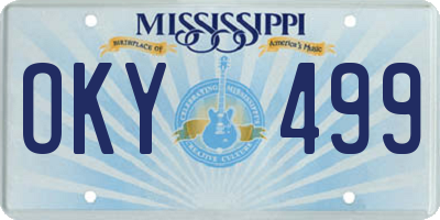 MS license plate OKY499