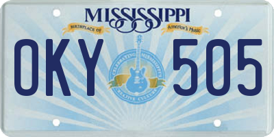 MS license plate OKY505
