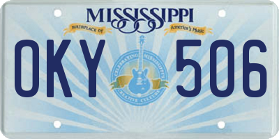MS license plate OKY506