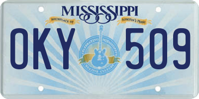 MS license plate OKY509