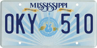 MS license plate OKY510
