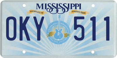 MS license plate OKY511