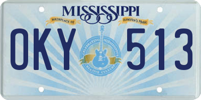 MS license plate OKY513