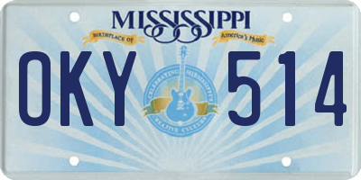 MS license plate OKY514