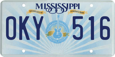 MS license plate OKY516