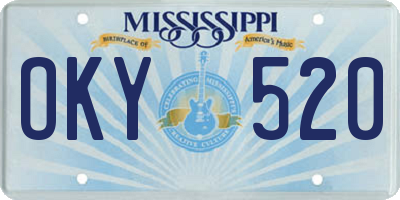 MS license plate OKY520