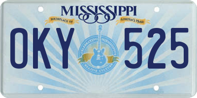 MS license plate OKY525