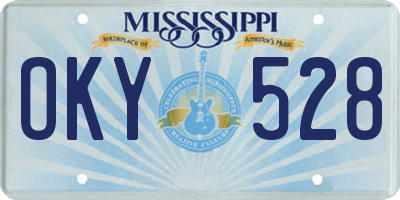 MS license plate OKY528