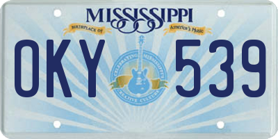MS license plate OKY539