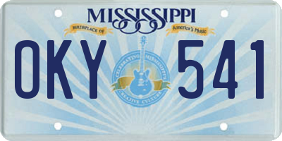 MS license plate OKY541