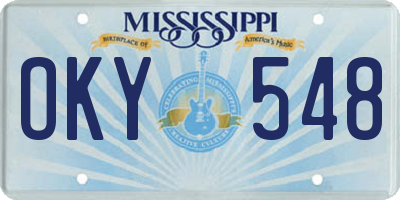 MS license plate OKY548