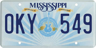 MS license plate OKY549