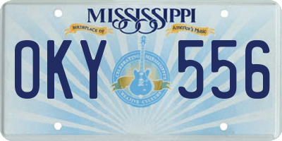 MS license plate OKY556