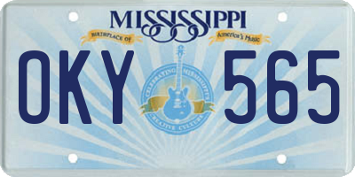 MS license plate OKY565