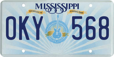 MS license plate OKY568