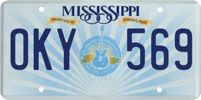 MS license plate OKY569