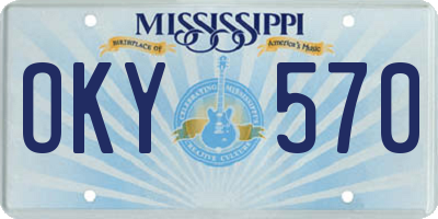 MS license plate OKY570