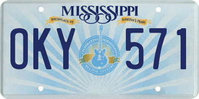 MS license plate OKY571