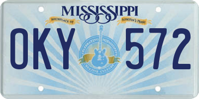 MS license plate OKY572