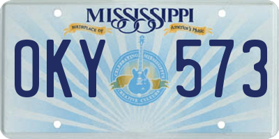 MS license plate OKY573