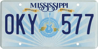 MS license plate OKY577