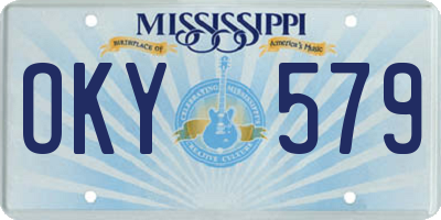 MS license plate OKY579