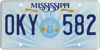 MS license plate OKY582