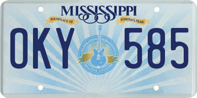 MS license plate OKY585