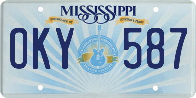 MS license plate OKY587