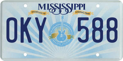 MS license plate OKY588