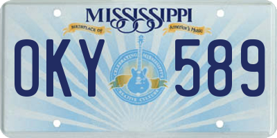 MS license plate OKY589